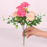 Maxbell 2 Bunch Rose Artificial Silk Flower Bouquet Plant Wedding Decor Light Pink