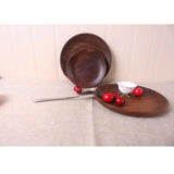 Maxbell Round Wooden Serving Tray Plate Fruit Tea Coffee Breakfast Kitchen Platter M