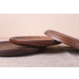 Maxbell Round Wooden Serving Tray Plate Fruit Tea Coffee Breakfast Kitchen Platter M