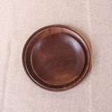 Maxbell Round Wooden Serving Tray Plate Fruit Tea Coffee Breakfast Kitchen Platter M