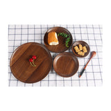 Maxbell Round Wooden Serving Tray Plate Fruit Tea Coffee Breakfast Kitchen Platter M