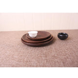 Maxbell Round Wooden Serving Tray Plate Fruit Tea Coffee Breakfast Kitchen Platter M