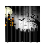 Maxbell Halloween Printed Polyester Bathroom Shower Curtain Tree Bat Cat