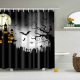 Maxbell Halloween Printed Polyester Bathroom Shower Curtain Tree Bat Cat