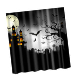 Maxbell Halloween Printed Polyester Bathroom Shower Curtain Tree Bat Cat