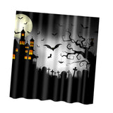 Maxbell Halloween Printed Polyester Bathroom Shower Curtain Tree Bat Cat