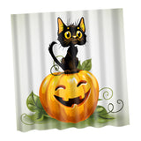 Maxbell Halloween Printed Polyester Bathroom Shower Curtain Pumpkin & Cat