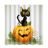 Maxbell Halloween Printed Polyester Bathroom Shower Curtain Pumpkin & Cat