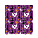 Maxbell Halloween Printed Polyester Bathroom Shower Curtain Pumpkin Skull Bat