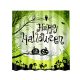 Maxbell Halloween Printed Polyester Bathroom Shower Curtain Happy Halloween Green