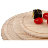 Maxbell Round Wooden Board Kitchen Pizza Bread Plate Serving Tray with Handle 12inch