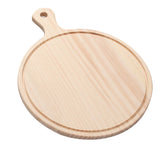 Maxbell Round Wooden Board Kitchen Pizza Bread Plate Serving Tray with Handle 12inch