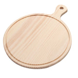 Maxbell Round Wooden Board Kitchen Pizza Bread Plate Serving Tray with Handle 12inch