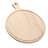 Maxbell Round Wooden Board Kitchen Pizza Bread Plate Serving Tray with Handle 12inch