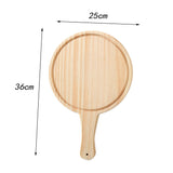 Maxbell Round Wooden Board Kitchen Pizza Bread Plate Serving Tray with Handle 10inch