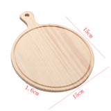 Maxbell Round Wooden Board Kitchen Pizza Bread Plate Serving Tray with Handle 6inch