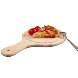 Maxbell Round Wooden Board Kitchen Pizza Bread Plate Serving Tray with Handle 6inch