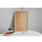 Maxbell Wooden Tray Food Fruit Tea Coffee  Kitchen Platter Plate Beech D 25×17cm