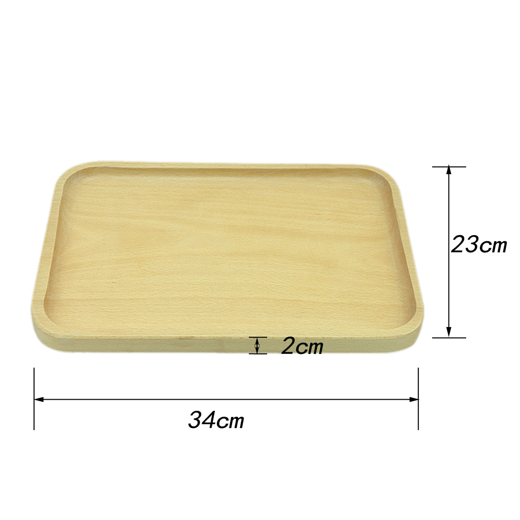 Maxbell Wooden Tray Food Fruit Tea Coffee  Kitchen Platter Plate Beech F 34×23cm