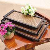 Maxbell Hotel Household Serving Tray Bamboo Creative Fruit Tea Food Dinner Plate L
