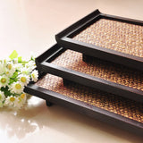 Maxbell Hotel Household Serving Tray Bamboo Creative Fruit Tea Food Dinner Plate L