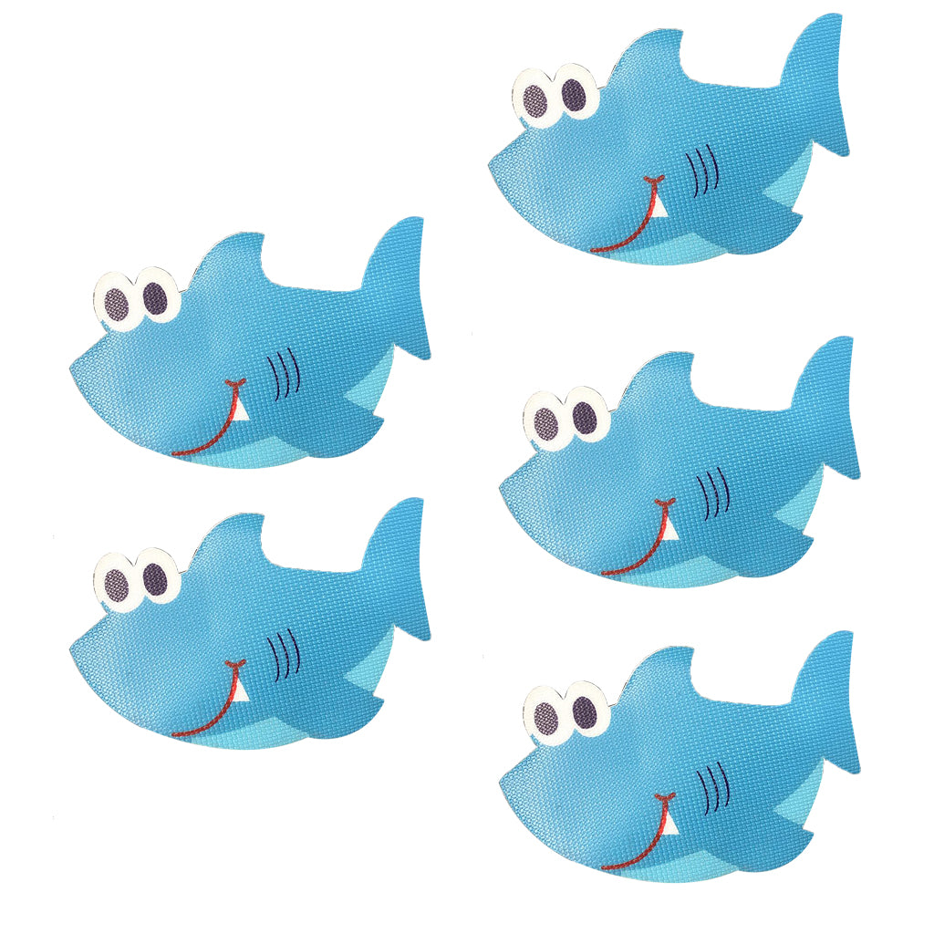 Maxbell 5 Piece Non Slip Bath Tub Stickers Bathroom Mat Shower Room Floor Grip Shark