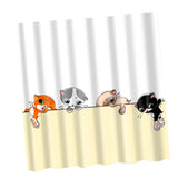 Maxbell Polyester Shower Curtain with 12 Hooks Home Bathroom Decoration Cartoon Cat