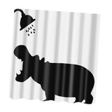 Maxbell Polyester Shower Curtain with 12 Hooks Home Bathroom Decoration Shower Hippo