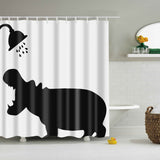 Maxbell Polyester Shower Curtain with 12 Hooks Home Bathroom Decoration Shower Hippo