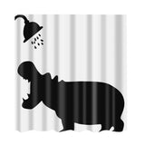 Maxbell Polyester Shower Curtain with 12 Hooks Home Bathroom Decoration Shower Hippo