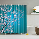 Maxbell Bathroom Decor Shower Curtain Waterproof Fabric with Hooks Plum Blossom