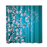 Maxbell Bathroom Decor Shower Curtain Waterproof Fabric with Hooks Plum Blossom