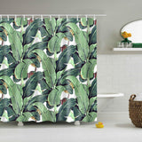 Maxbell Bathroom Decor Shower Curtain Waterproof Fabric with Hooks Banana Leaves#2