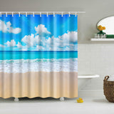 Maxbell Bathroom Decor Shower Curtain Waterproof Fabric with Hooks Beach Seaside#3