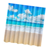 Maxbell Bathroom Decor Shower Curtain Waterproof Fabric with Hooks Beach Seaside#3