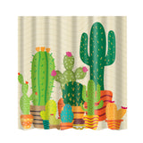 Maxbell Bathroom Decor Shower Curtain Waterproof Fabric with Hooks Cactus