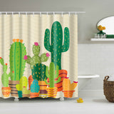 Maxbell Bathroom Decor Shower Curtain Waterproof Fabric with Hooks Cactus