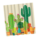 Maxbell Bathroom Decor Shower Curtain Waterproof Fabric with Hooks Cactus