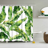 Maxbell Bathroom Decor Shower Curtain Waterproof Fabric with Hooks Banana Leaves#1