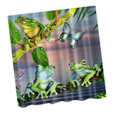 Maxbell Polyester Shower Curtain with 12 Hooks Home Bathroom Decoration Frogs #1