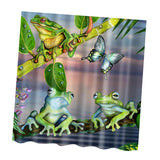 Maxbell Polyester Shower Curtain with 12 Hooks Home Bathroom Decoration Frogs #1