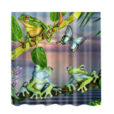 Maxbell Polyester Shower Curtain with 12 Hooks Home Bathroom Decoration Frogs #1