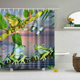 Maxbell Polyester Shower Curtain with 12 Hooks Home Bathroom Decoration Frogs #1