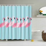 Maxbell Bathroom Extra Long Fabric Flamingo Bath Shower Curtain With 12 Hooks 4