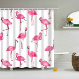 Maxbell Bathroom Extra Long Fabric Flamingo Bath Shower Curtain With 12 Hooks 10