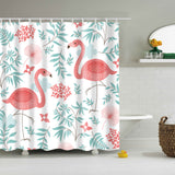 Maxbell Bathroom Extra Long Fabric Flamingo Bath Shower Curtain With 12 Hooks 6