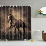 Maxbell Polyester Shower Curtain with 12 Hooks Home Bathroom Decoration Horse