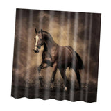 Maxbell Polyester Shower Curtain with 12 Hooks Home Bathroom Decoration Horse