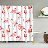 Maxbell Bathroom Extra Long Fabric Flamingo Bath Shower Curtain With 12 Hooks 2