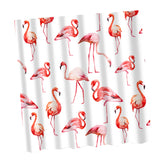 Maxbell Bathroom Extra Long Fabric Flamingo Bath Shower Curtain With 12 Hooks 2